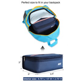 MIER Portable Thermal Insulated Cooler Bag Mini Lunch Bag for Kids, Navy Blue