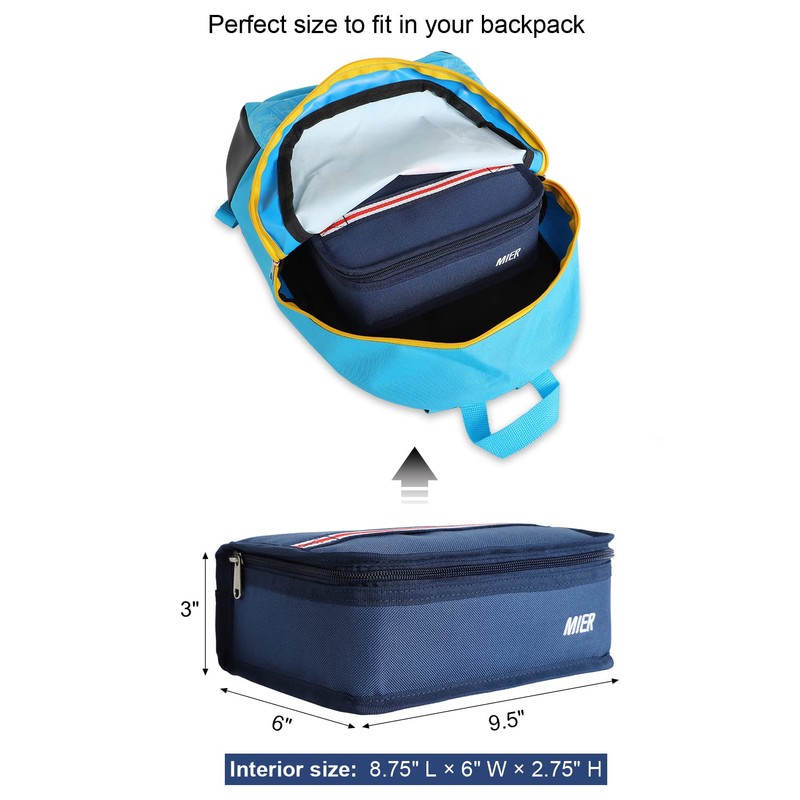 MIER Portable Thermal Insulated Cooler Bag Mini Lunch Bag for