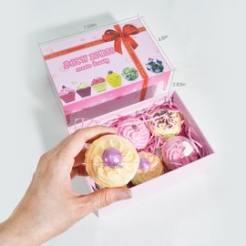 Luxurious Bath Bombs for Women 6 Count Valentines Gift Set Individually Wrapped with Natural Oils and Shea Butter Spa Like Relaxation Self Care Anniversary Bath Bomb Collection(FS)