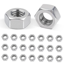 M5 (5mm) Steel Hex Nuts 100 Pcs, Leryati Hex Full Nut Hex Carbon Steel Hexagon Nut M5, Standard Thread Pitch - 0.80