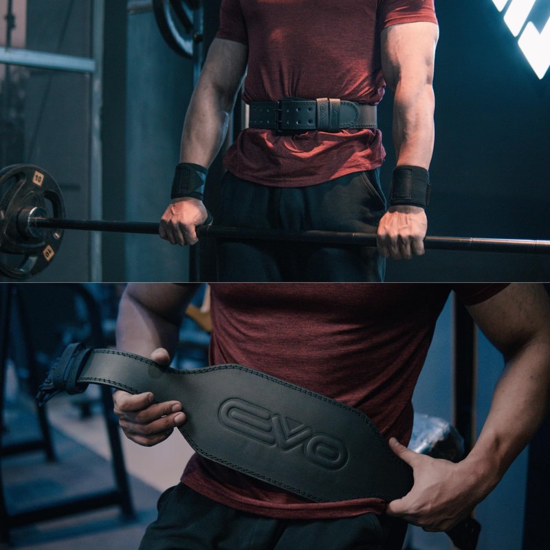 EVO Fitness 4” 6” Matte Black Weight Lifting Belt With
