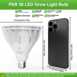 RDJ Bouns Hanging Grow Lights for Indoor Plants, 26W Full Spectrum 4H/8H/12H Timer Switch, 16.4FT Power Cord, Plug in Pendant Grow Light with Adjustable Pulley for Plants, Gifts for Gardening Lovers