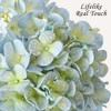 JINWOE Light Blue Hydrangea Artificial Flowers,4Pcs 20" Real Touch Lifelike