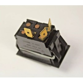 Carling Lighted Rocker Switch, RED JEWEL, SPST  ON/OFF 24v Lamp, 3 prong