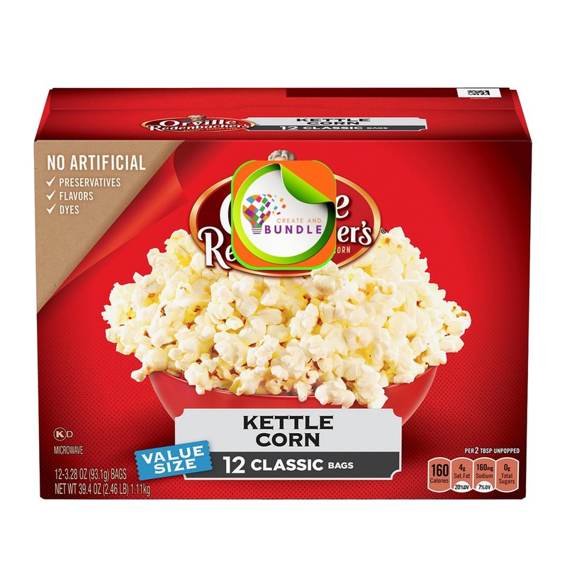 Orville Redenbacher's Kettle Corn Microwave Popcorn, 3.28 oz, 12 Count