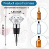 Crystal Diamond Wine Stopper, Sdjdhej 4-Piece Reusable Diamond Wine Set