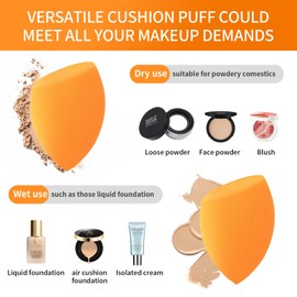 Makeup sponge 4 pieces set Foundation sponge, foundationBlending sponge, liquid, cream and powder for wet and dry 2 useMakeup sponge set, multi-color mixingBeauty sponge (orange series)