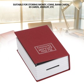 Mini Safe Box with Lock and Keys, Simulation Book for Security, Money Jewelry Box for Home Office (mini red)