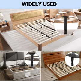 4 PCS Adjustable Height Bed Frame Support Legs (7.7"-13.3") Heavy Duty Bed Riser with Wider Base, Support Feet Base for Bed Center Slat/Furniture, Wooden Beam Support Replacement Leg, Bed Support Rod