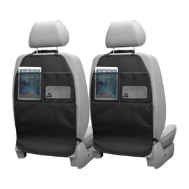 BWBWND 2PCS Back Seat Protector for Car, Extra Large Kick Mat Seat Back Cover with 2 Storage Pockets, Automotive Backseat Organizer Waterproof Protective Cover for Kids Pets