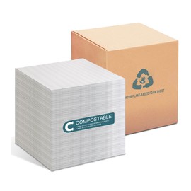 100% Compostable Packing Foam Sheets-KTOB 100 Pack 12”x 12”Eco Friendly Moving Supplies and Sustainable Packing Material for Fragile Items
