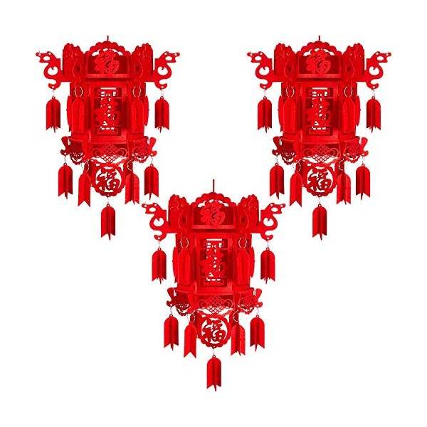 3 Pieces Chinese Festival 3D Lantern Chinese Festival and Celebration