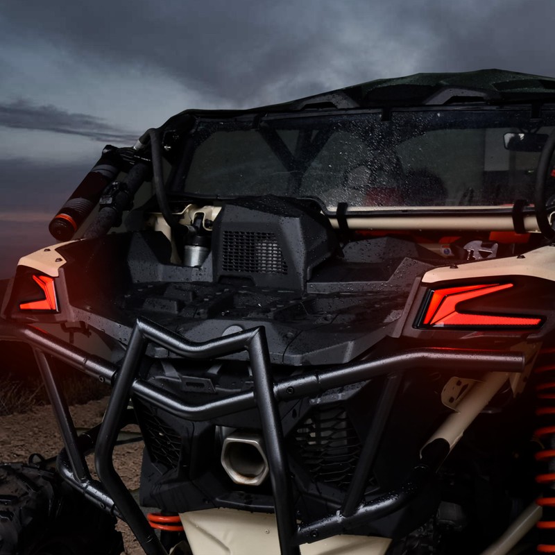 SAUTVS X3 Tail Lights Assembly, LED Smoked Black Taillights Rear