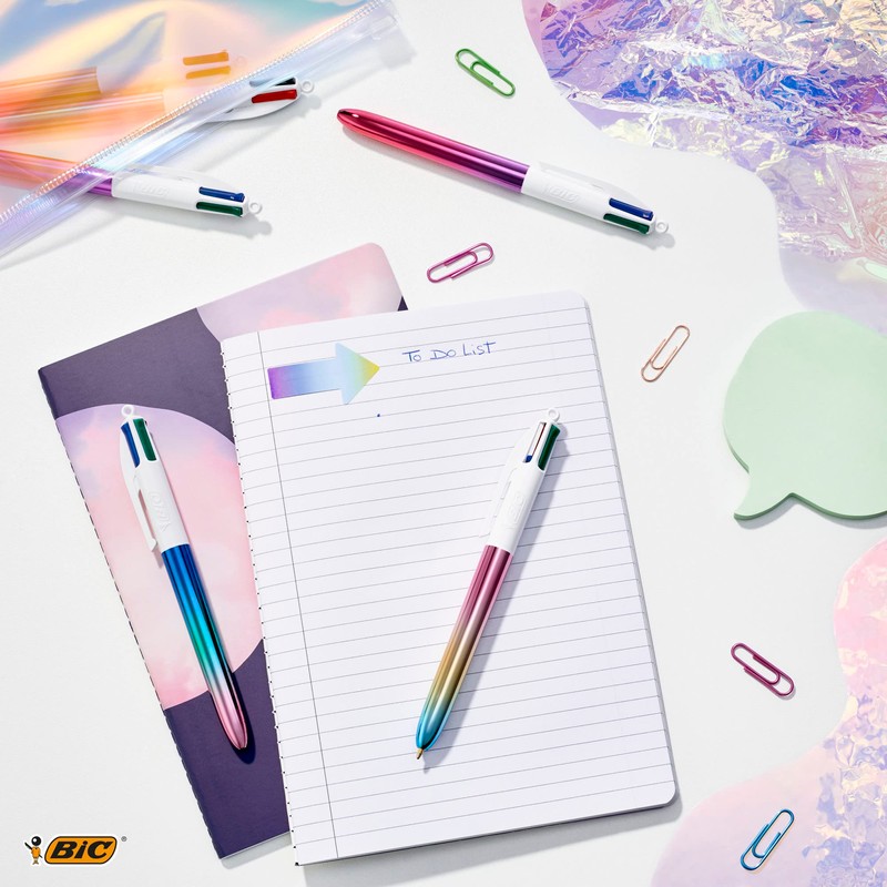BIC 4 Colours Ballpoint Pen Set 4 Colours Gradient, Pack