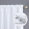 Home Queen White Water Resistant Bathroom Window Curtains,36WX45L Inch |
