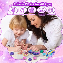 JRD&BS WINL DIY Princesses-Poke in Fun Art Kit for Kids Great Creative Activity for Kid Age 3 up Mess Free Art Set for 4-12 Year Old Craft Kit for Children Gifts for Girls&Boys (Princesses)