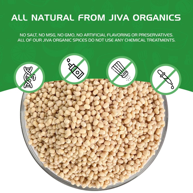 Jiva Organic Urad Gota 2 LB Bag (Whole Urid White)