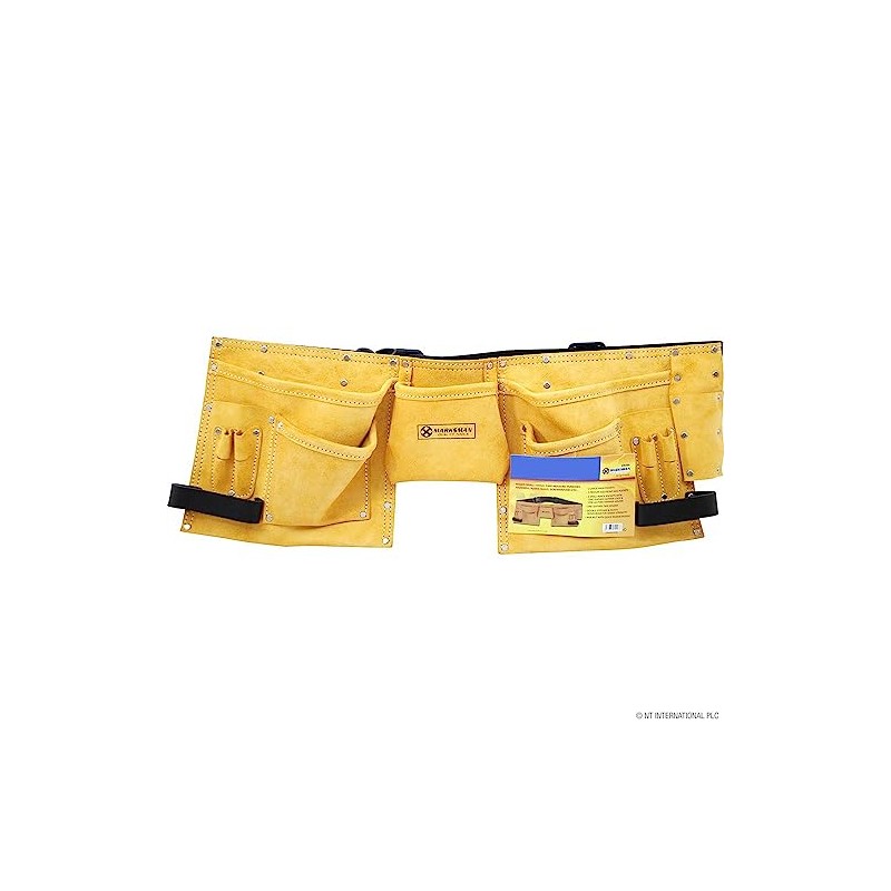 11 Pocket Tool Belt Pouch Toolbelt Buckle Leather Marksman 69098