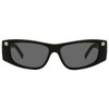 Givenchy Grey Rectangular Ladies Sunglasses GV40048F 01A 56, Shiny Black