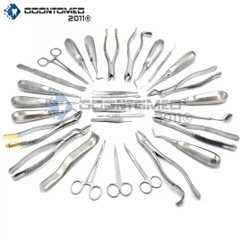 ODM GERMAN 34 PC ORAL DENTAL SURGERY EXTRACTING ELEVATORS FORCEPS INSTRUMENT KIT SET