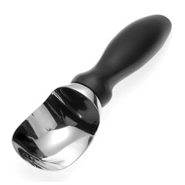 Spring Chef 18/8 Stainless Steel Ice Cream Scoop with Soft Grip Handle - Heavy Duty Ice Cream Scooper for Gelato, Sorbet, Cookie Dough, Melon, Sundae - Dishwasher Safe Kitchen Tool - Black