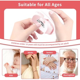 Electric Nail Clippers, Electric Automatic Nail Trimmer with 2 Speeds, Safe Manicure Nail Clippers for Adults, Children and Elderly