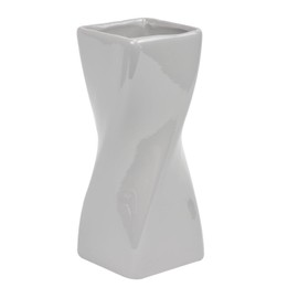 Twist grey ceramic flower bouquet vase