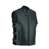 Leatherick Mens Warrior Style Leather Motorcycle Vest for Men with