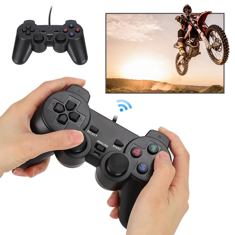 Computer Game Controller Wired USB Gamepad with Dual‑Vibration For PC