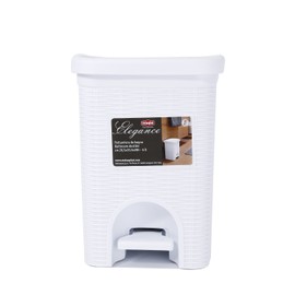 Stefanplast Elegance Bathroom Dustbin, White, 20.5 x 20.5 x 28 cm