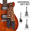 YIKOKO Guitar Strap 2", Soft Woolen Knit, Cowhide Leather End,