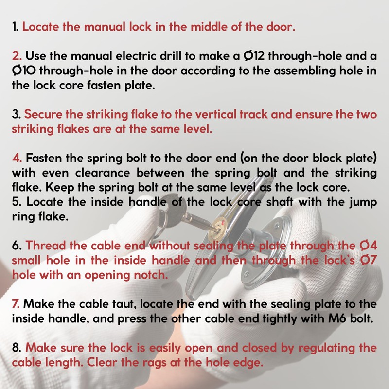 Garage Door Lock Kit, Complete Set with Spring Latch and