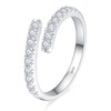 VAXOJEL Moissanite Wedding Band Adjustable Open Twist for Women，D Color
