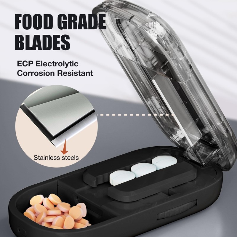 Portable Pill Cutter with Adjustable Slots – Multi Pill Splitter
