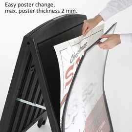 M&T Displays Street SignPro Deco with Protective Cover 23.39 x 33.11 Inch Double Sided Black Sandwich Board Folding A-Frame Sidewalk Curb Sign Portable Advertisement Display for Restaurant Cafe