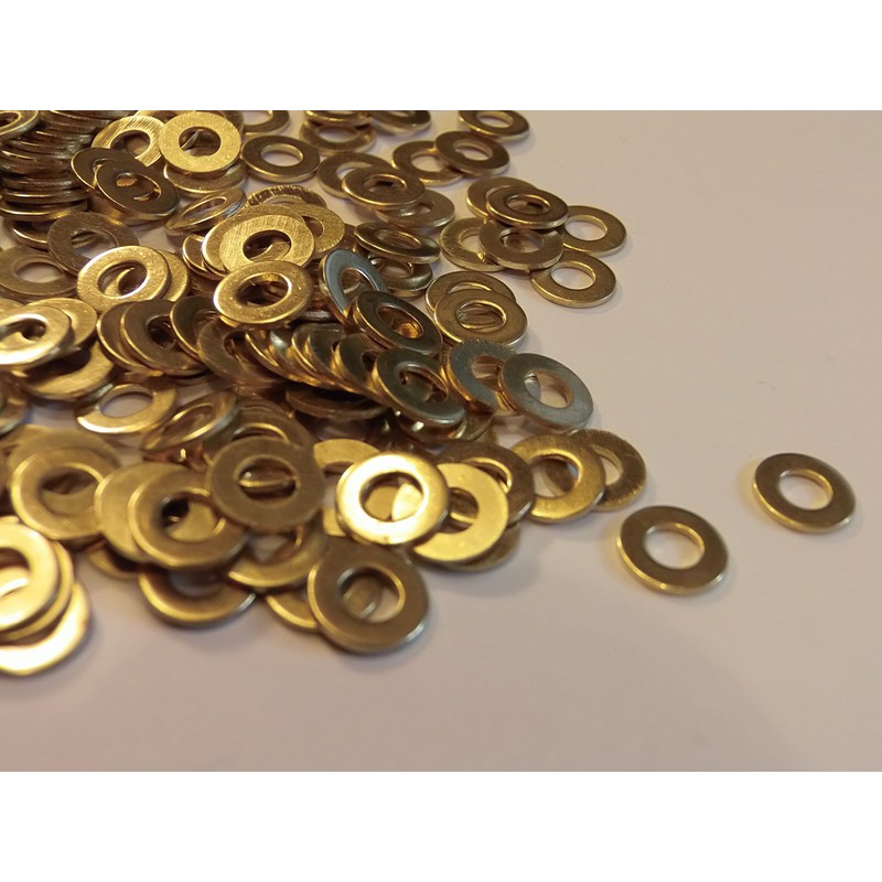 M4 BRASS WASHERS SOLID BRASS (4mm WASHERS 50-PACK)