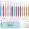Clover Crochet Hooks Set Clover Amour Steel Pastel 14 Pcs