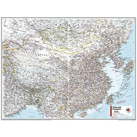 National Geographic Maps: China and Mongolia Wall Map - Compact - 21 x 16 inches - Front Lamination