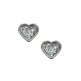 Studex Sensitive 6mm Heart with Clear Glitter Centre Stainless Steel Stud Earrings