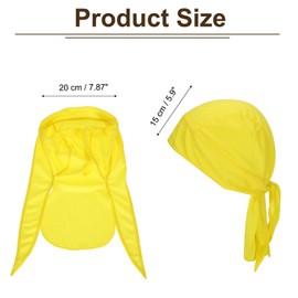 PATIKIL Sweat Wicking Cap, Skull Cap Football for Men Dew Rags Breathable Cooling Helmet Liner Bandana for Cycling Running Sports Hat, Yellow