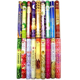 HEM SHASHI Incense Sticks, Hexagon, Hexapack, Value Set of 18, Asian Goods, Chandan Denim, Incense Set, Indian Incense
