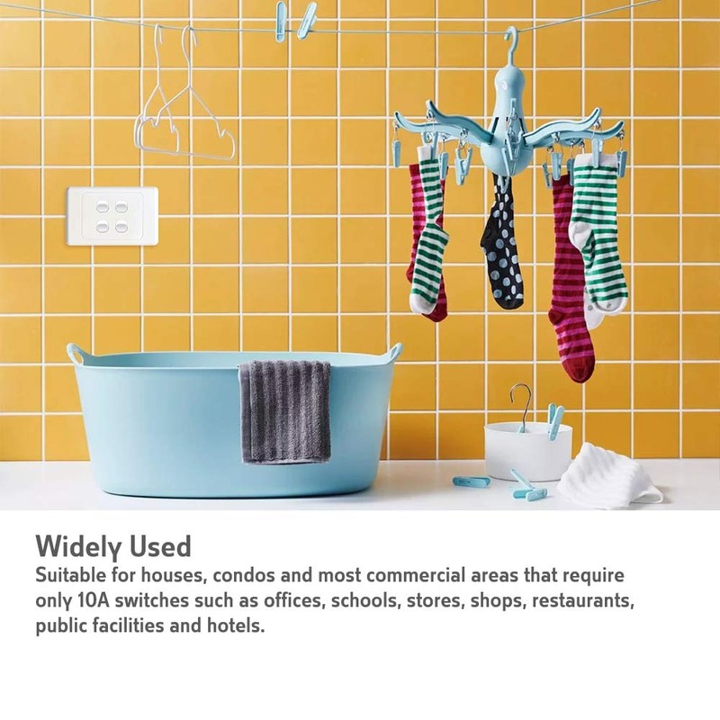 Contech CLSOL 4 Gang 2 Way Push Button Light Switch