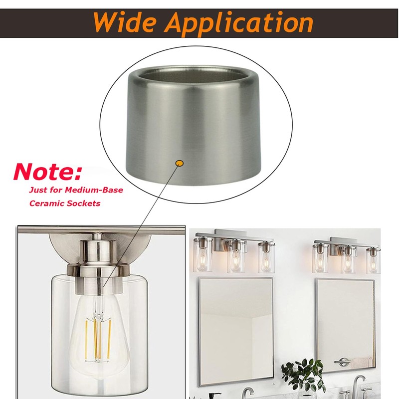 QMTSINEW Metal Lamp Shade Collar Rings, Light Socket Shade Ring