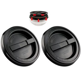 2 Black Paint Bucket Lid, Fits 5 Gal and 3/3.5 Gal Buckets, Air Tight Leak Proof