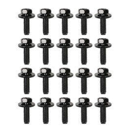 ALLGOOD Body Bolts M6-1.0 x 20mm Long- 10mm Hex- 17mm Washer- 20 Bolts Compatible with Honda