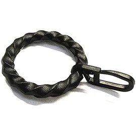 Curtain Rings, Curtain Rings with Pleat Hooks, Black, Inner Diameter 28, Outer Diameter 38 mm, Plastic, Can be Used for Pipes and Curtain Rods Diameter 16 mm - 20 mm (Pack of 30)