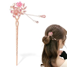 MIRKUZI Hair Clips 1 Piece Vintage Hair Pin Opal Flowers Hairpin Hair Accessories Chinese Hairpin Old Fashioned Hairpin Ancient Hairpin