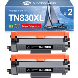 MYTONER Toner Cartridge Replacement for Brother TN830XL TN830 XL/V/R TN-830 Black High Yield for DCP-L2640DW HL-L2460DW L2480DW MFC-L2820DW XL HL-L2405W HL-L2400D 2465DW Printer, 2Pack