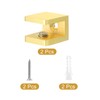 uxcell Glass Shelf Clamp, 2Pcs Brass Glass Clamp for 8-10mm