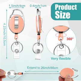 Kacctyen 80 Packs Retractable ID Badge Holder Badge Reel with Belt Clip and Key Ring, Name ID Badge Clips Keychain for Office Worker Doctor Nurse Employee(Colorful, 150)